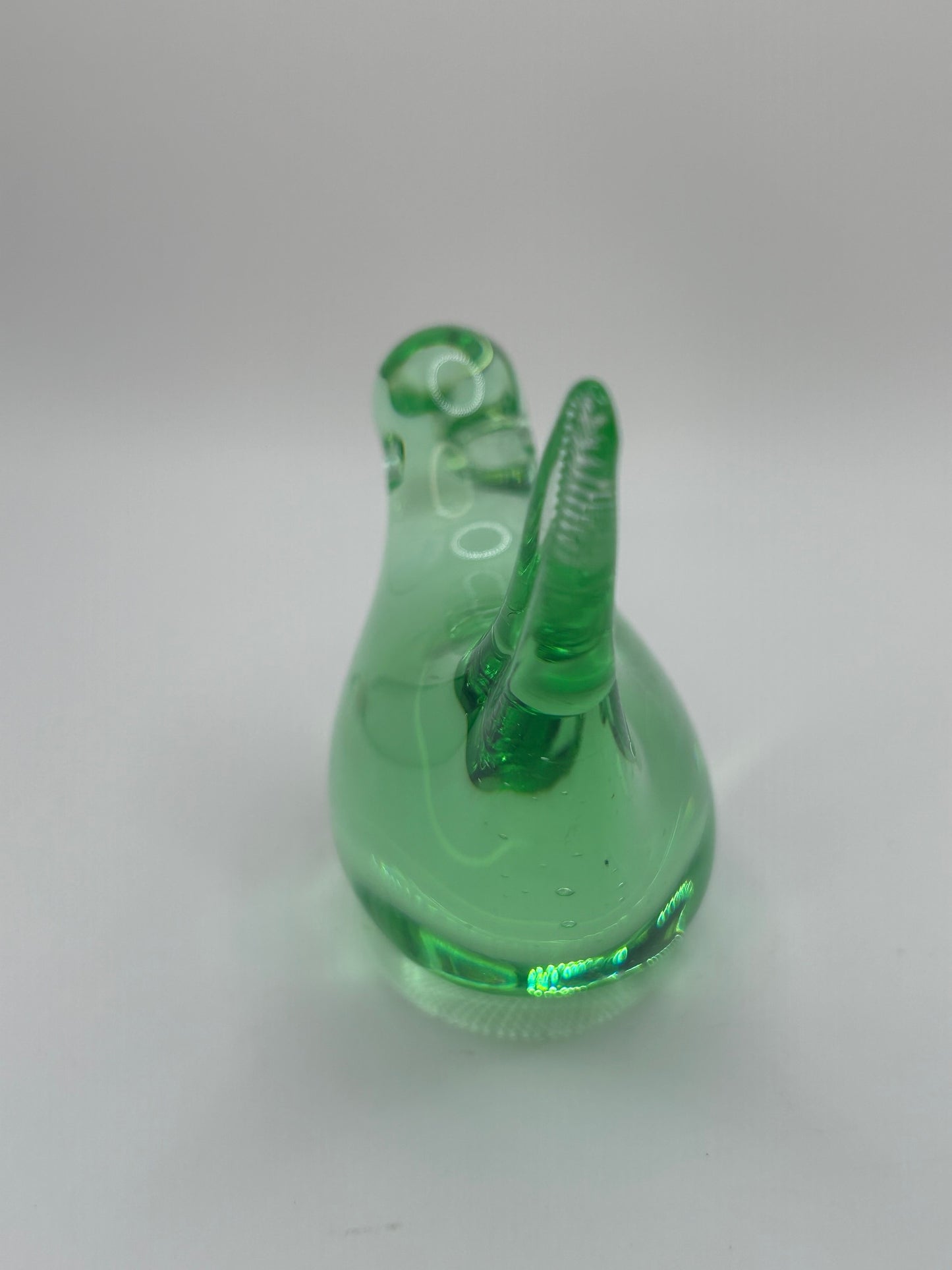 Light Green Handmade Glass Bird Art Figurine