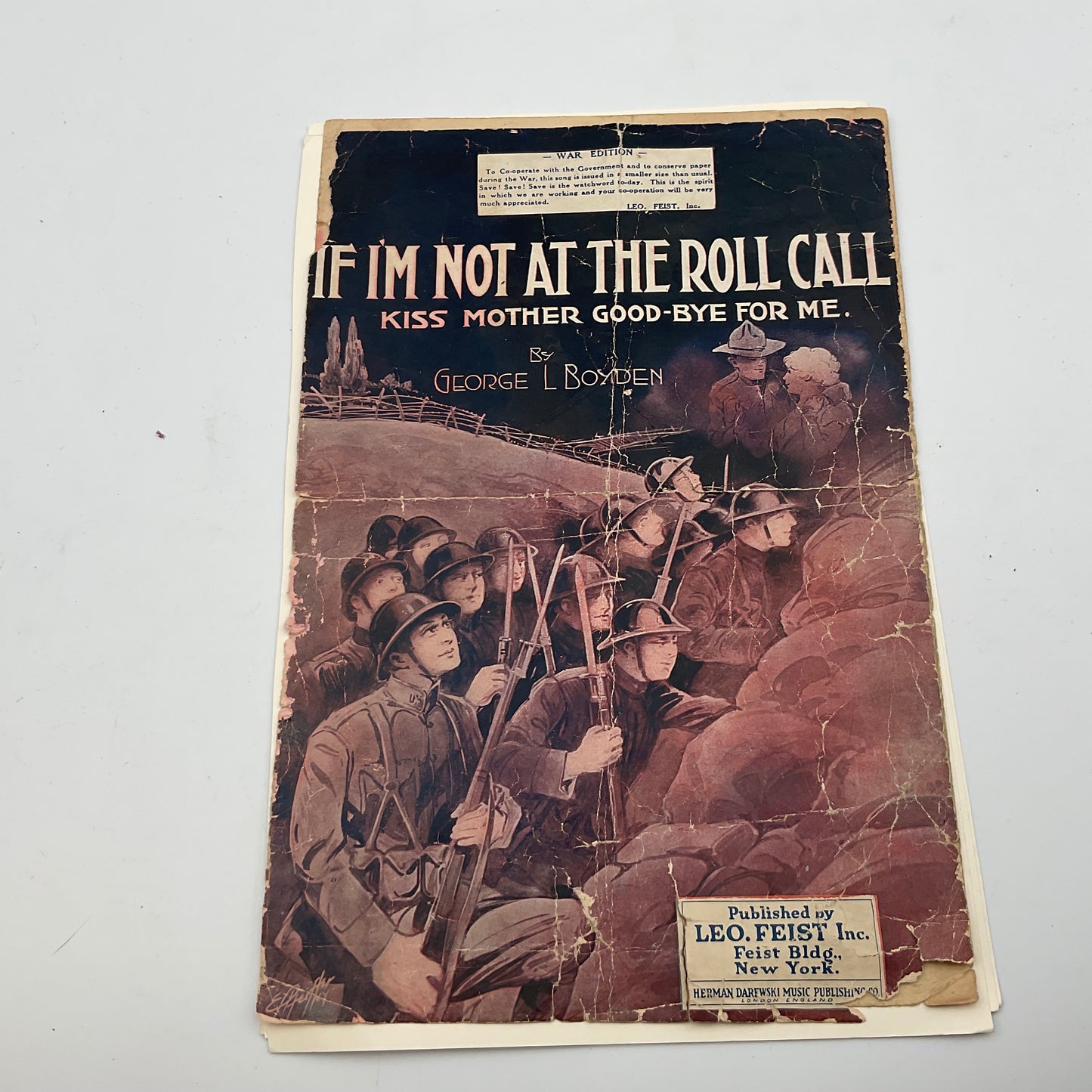 If I’m Not At The Roll Call Kiss Mother Good-bye For Me By George L.Boyden