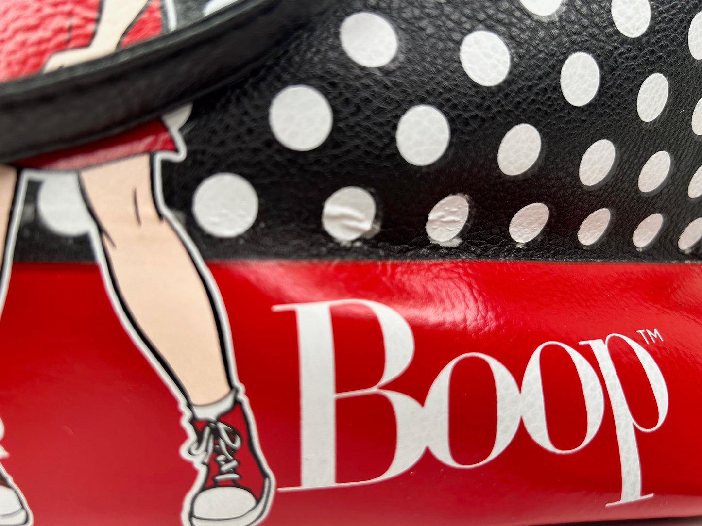 Betty Boop Handbag Black and Red Vegan Leather