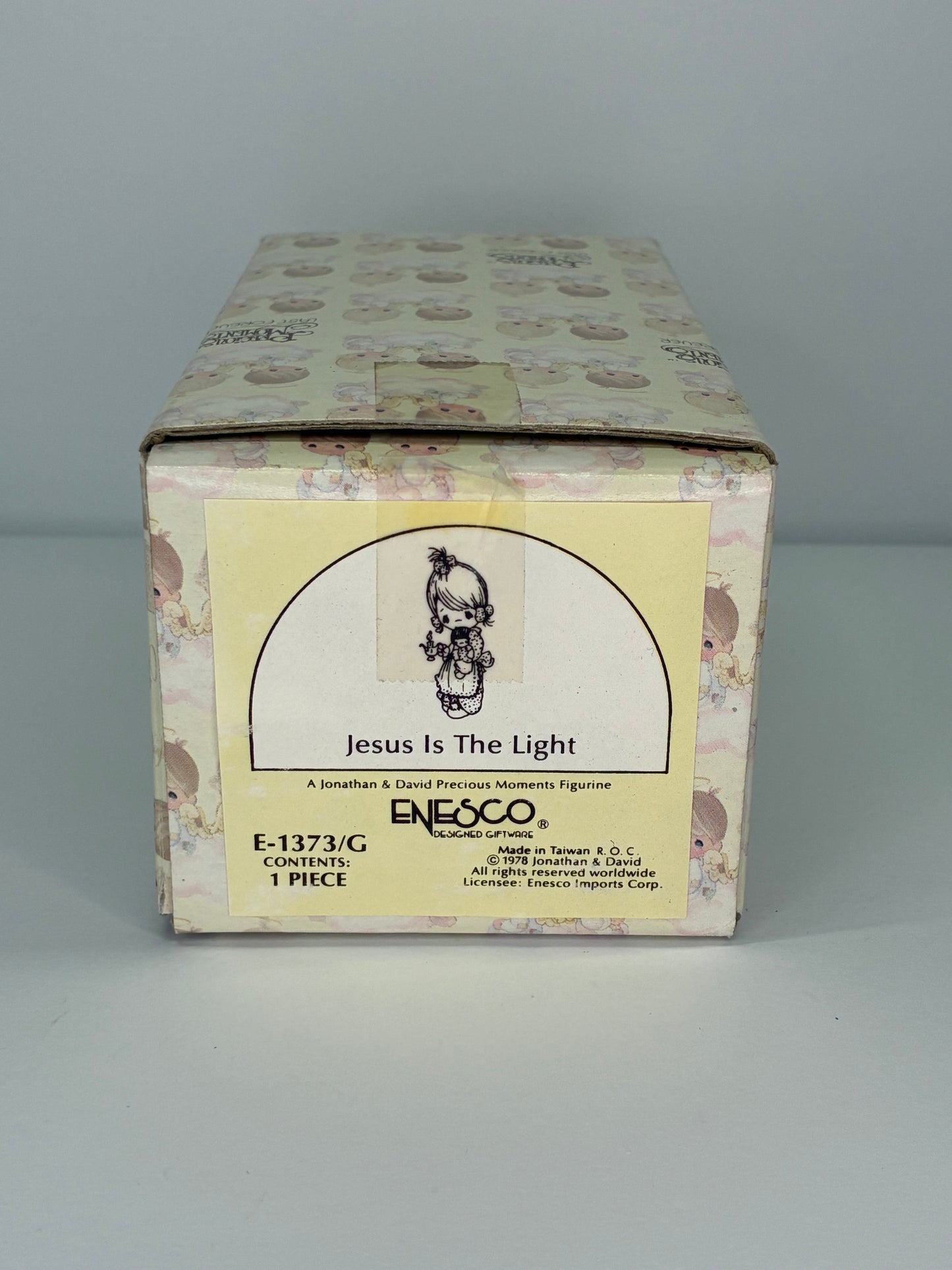 Precious Moments Vintage 1978 Jesus is the Light Hand Painted Porcelain Collectible Figurine Original Box