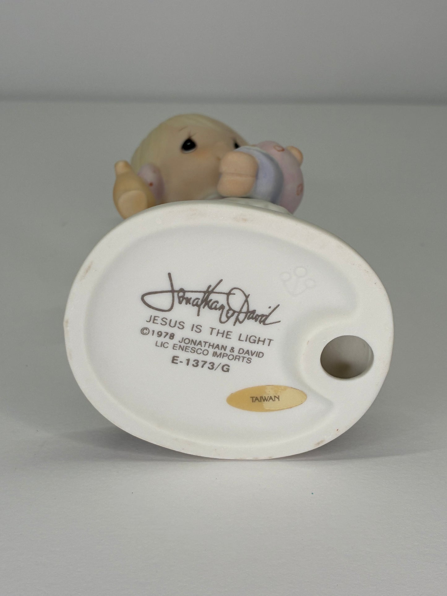 Precious Moments Vintage 1978 Jesus is the Light Hand Painted Porcelain Collectible Figurine Original Box