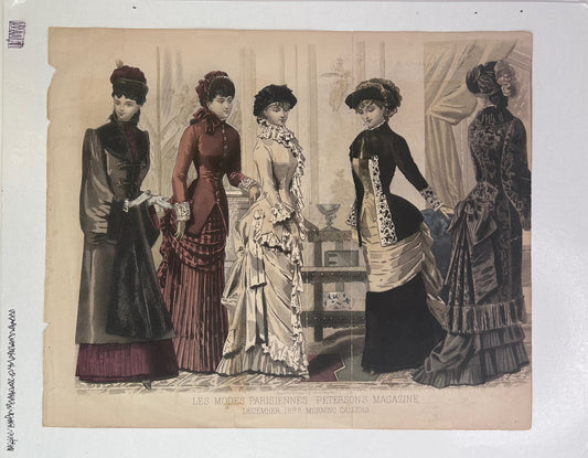 Les Modes Parisiennes Peterson’s Magazine December 1882 Morning Callers Magazine Print