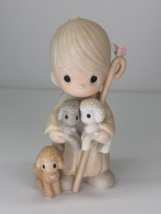 Precious Moments Vintage 1986 We Belong to the Lord Hand Painted Porcelain Collectible Figurine Original Box