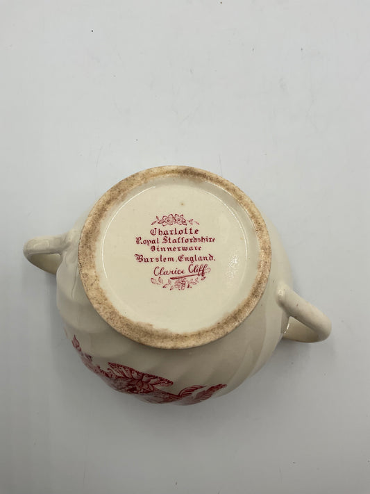 Royal Staffordshire Charlotte Pink Flower Sugar Bowl Made in England