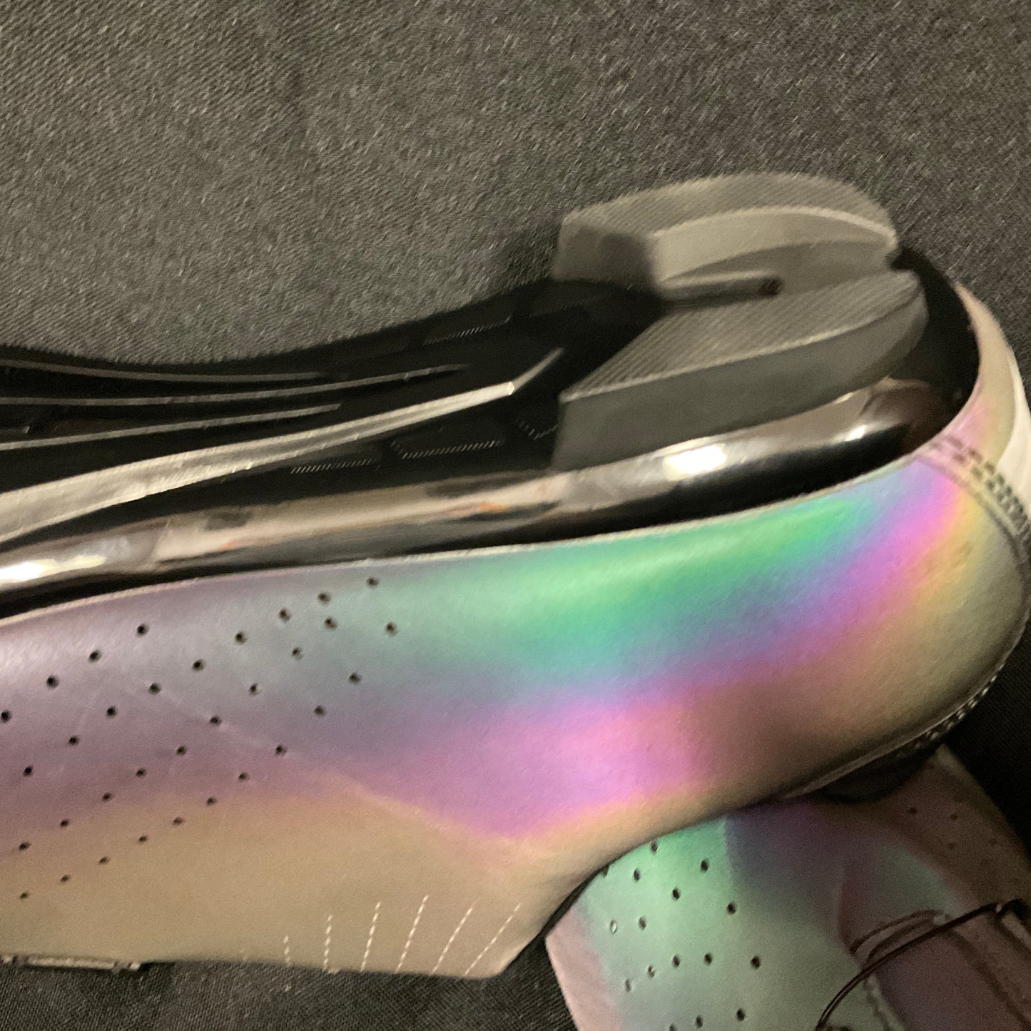 Speed Iridescent Purple Blue Gray Professional Spin Cycling Shoes Size 44