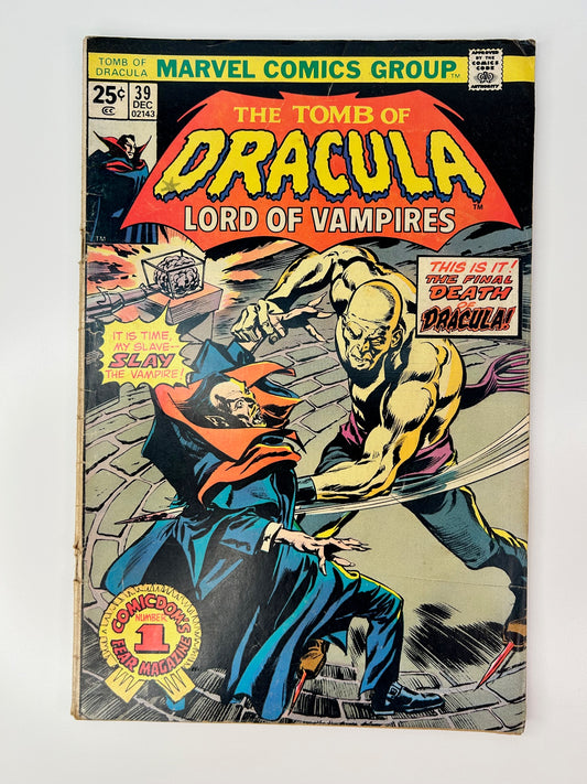 Tomb of Dracula Lord of Vampires #39 Vintage 1975 Final Death of Dracula Marvel Group Horror Comic Book