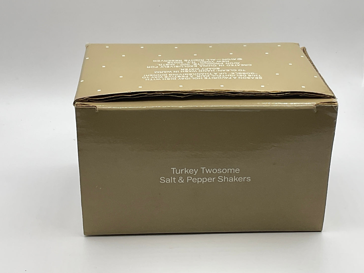 Avon Holiday Gift Turkey Twosome Salt & Pepper Shakers Thanksgiving Fall Autumn Seasonal Home Decor New in Original Box