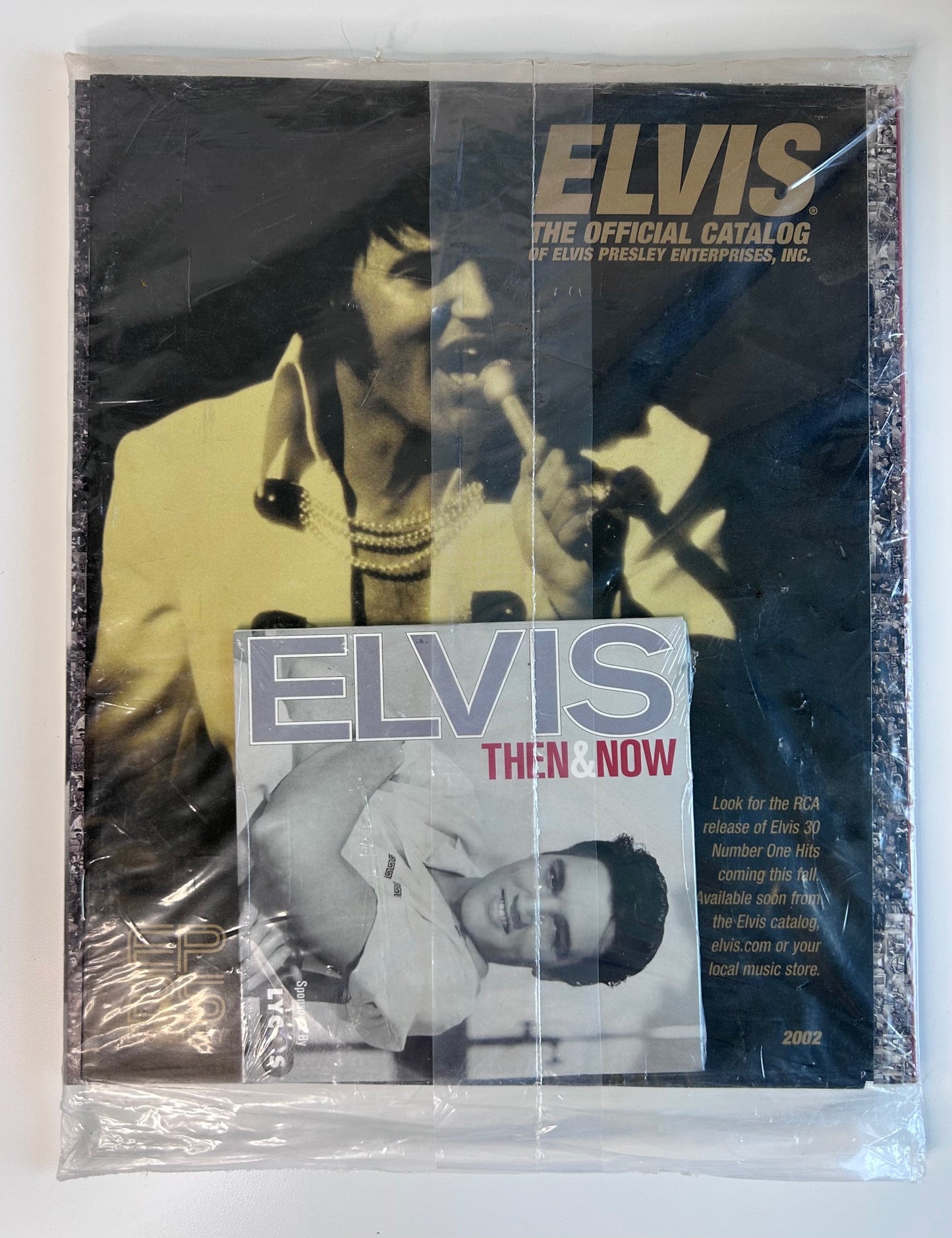 Elvis Presley Then & Now Official Graceland 25th Anniversary Collector's Edition Magazine 2002 and with Free Heartbreak Hotel Bonus CD Sealed in Original Packag