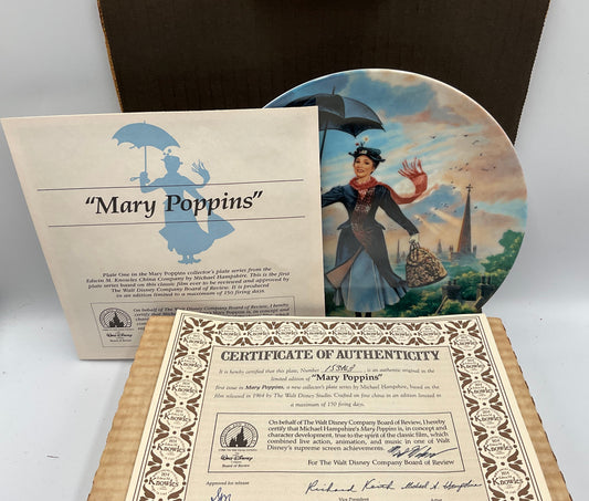 Edwin M. Knowles Bradford Exchange Limited Edition Mary Poppins China Plate