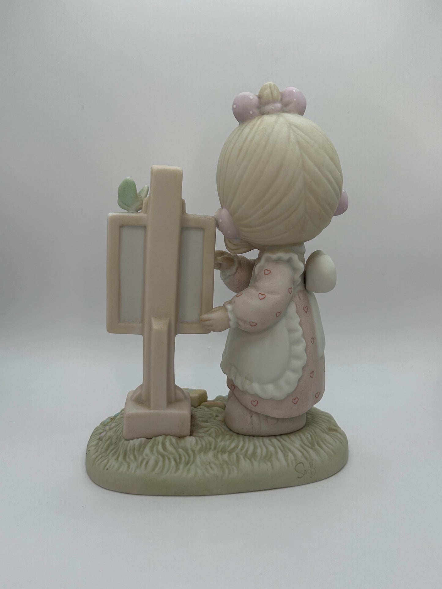 Precious Moments Loving You Dear Valentine Vintage 1986 Hand Painted Porcelain Figurine New Original Box Mint