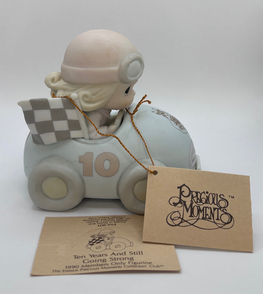 Precious Moments Vintage 1990 Members Only Figurine Ten Years And Still Going Strong