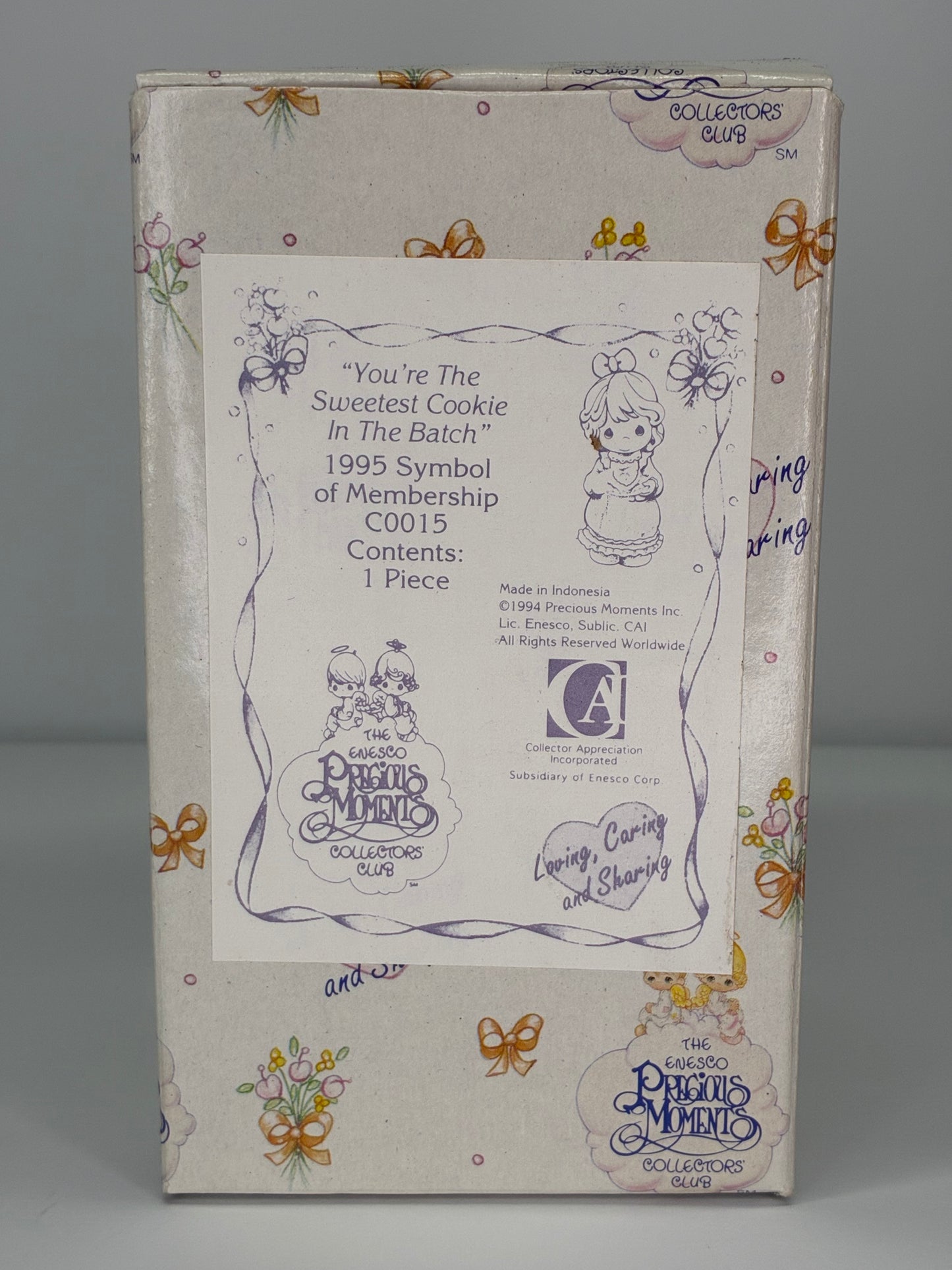 Precious Moments Vintage 1995 Symbol of Membership You're the Sweetest Cookie in the Batch Orig Box