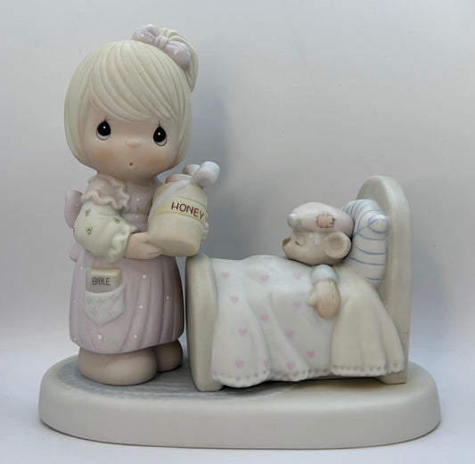 Precious Moments Make Me A Blessing Vintage 1986 Hand Painted Porcelain Collectible Figurine New Original Box with Tags Mint