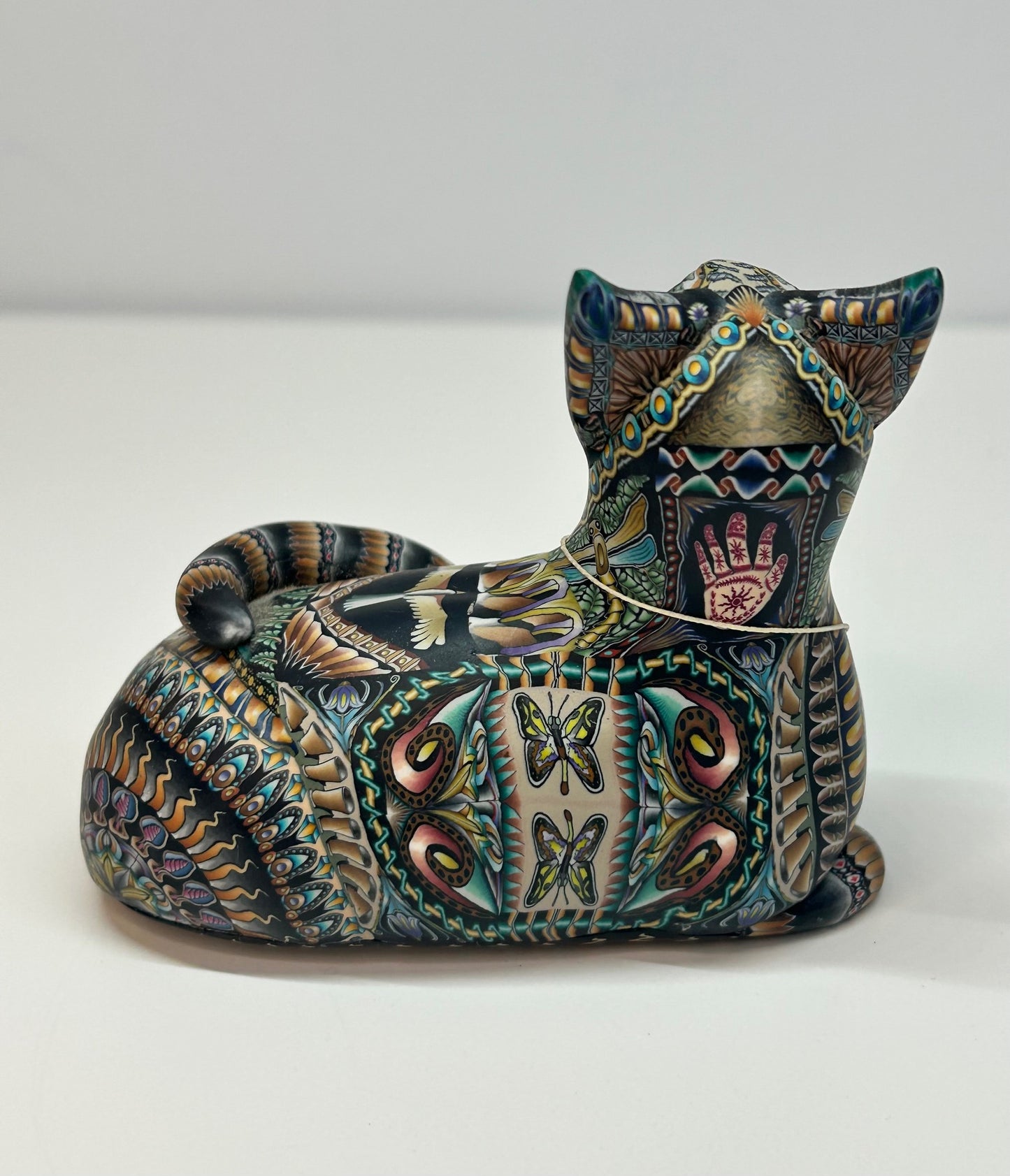 Jon Stuart Anderson Artist Polymer Clay Cat Figurine Feline Handmade Sculpture Art