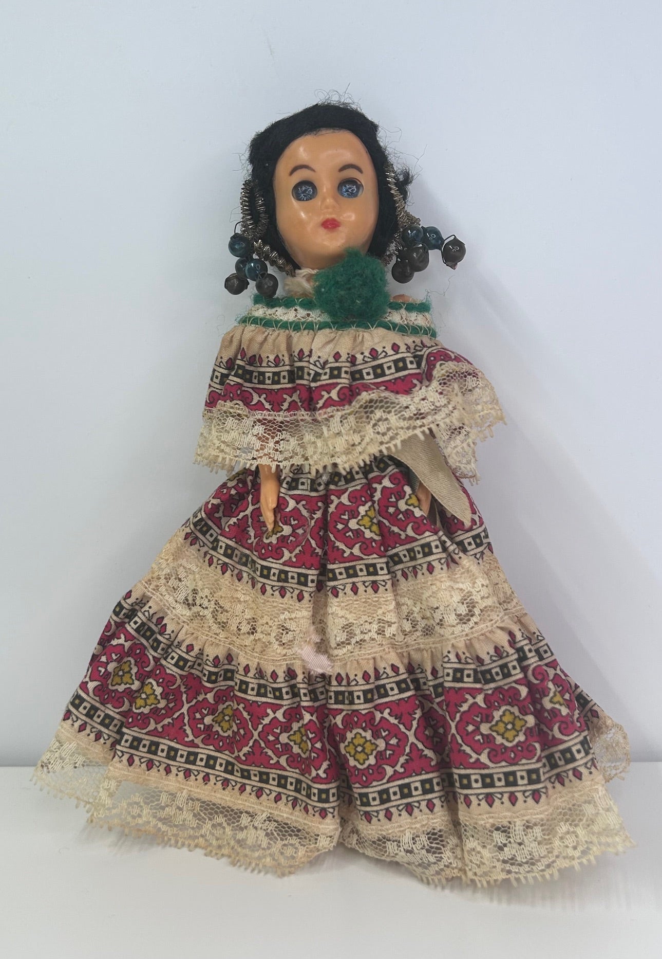 Handmade Authentic European Folk Doll Vintage Antique Eyes Open and Close