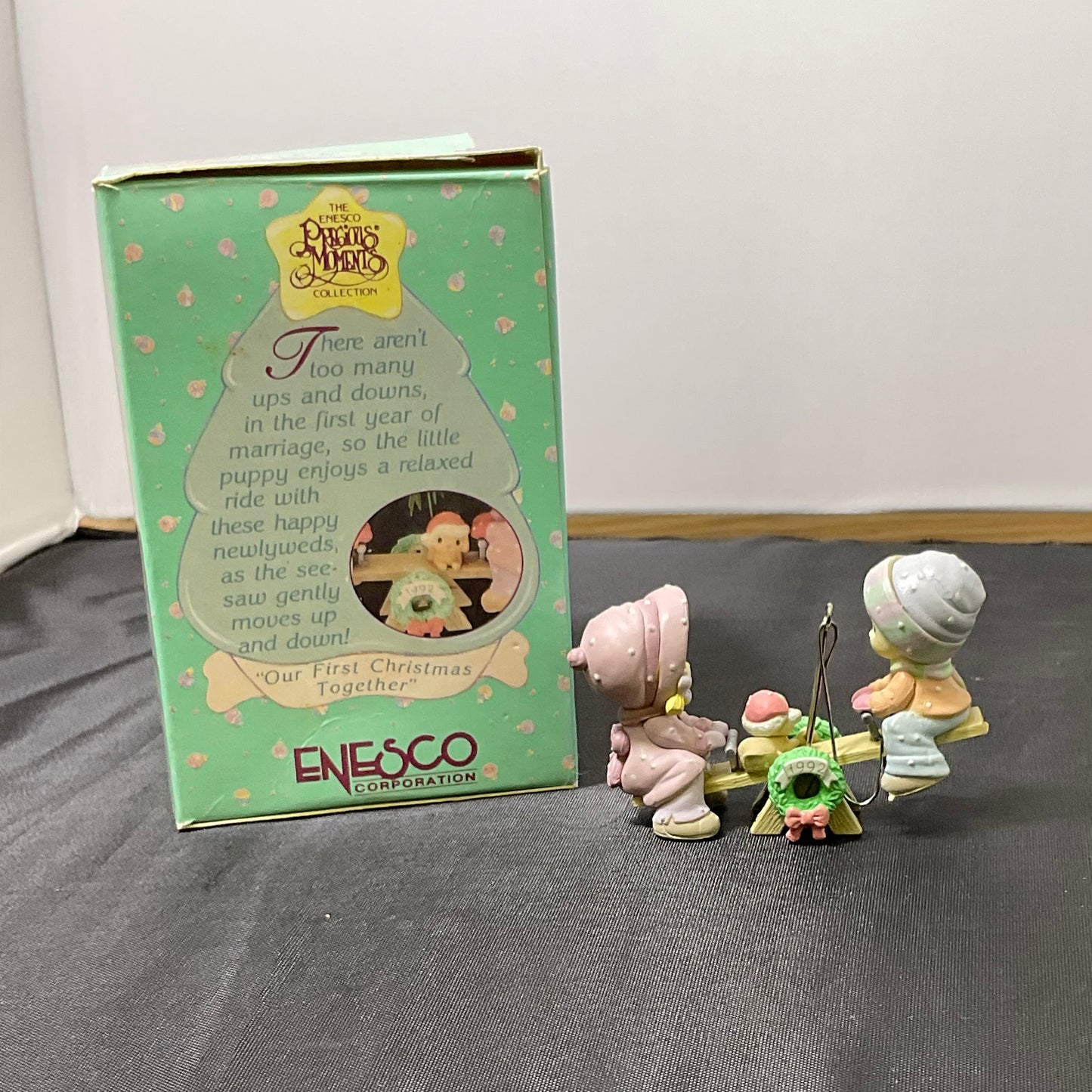 Precious Moments Vintage 1992 "Our First Christmas Together" Enesco Christmas Ornament