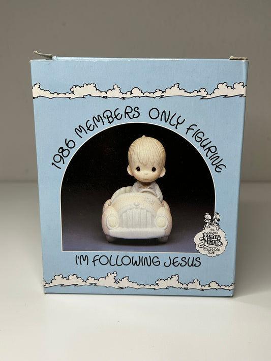 Precious Moments I’m Following Jesus Vintage 1986 Members Only Figurine New Mint