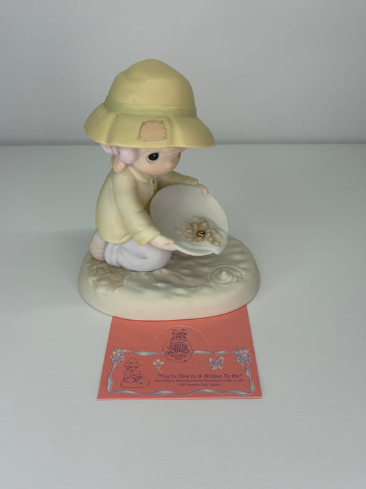 Precious Moments Vintage 1994 1995 Members Only Figurine "You're One in a Million to Me" Hand Painted Porcelain Collectible Figurine Original Box
