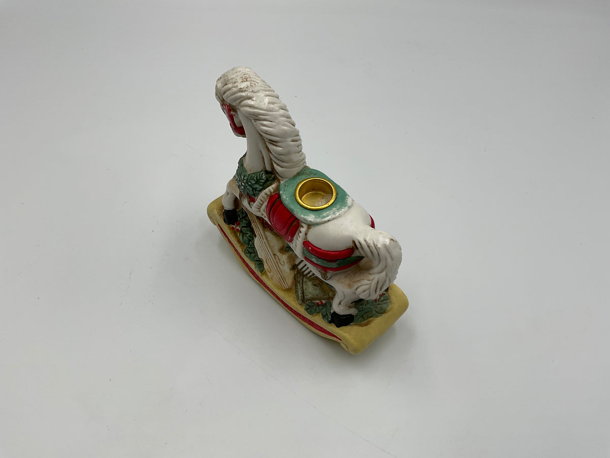 Vintage Giftco Inc. Christmas Rocking Horse Candle Holder Figurine Holiday Decor