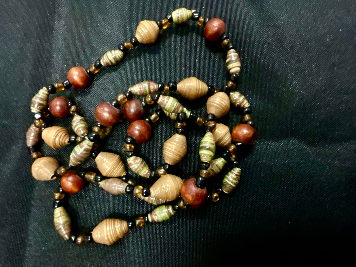 Beaded Black and Multicolor Fashion Jewelry Necklace