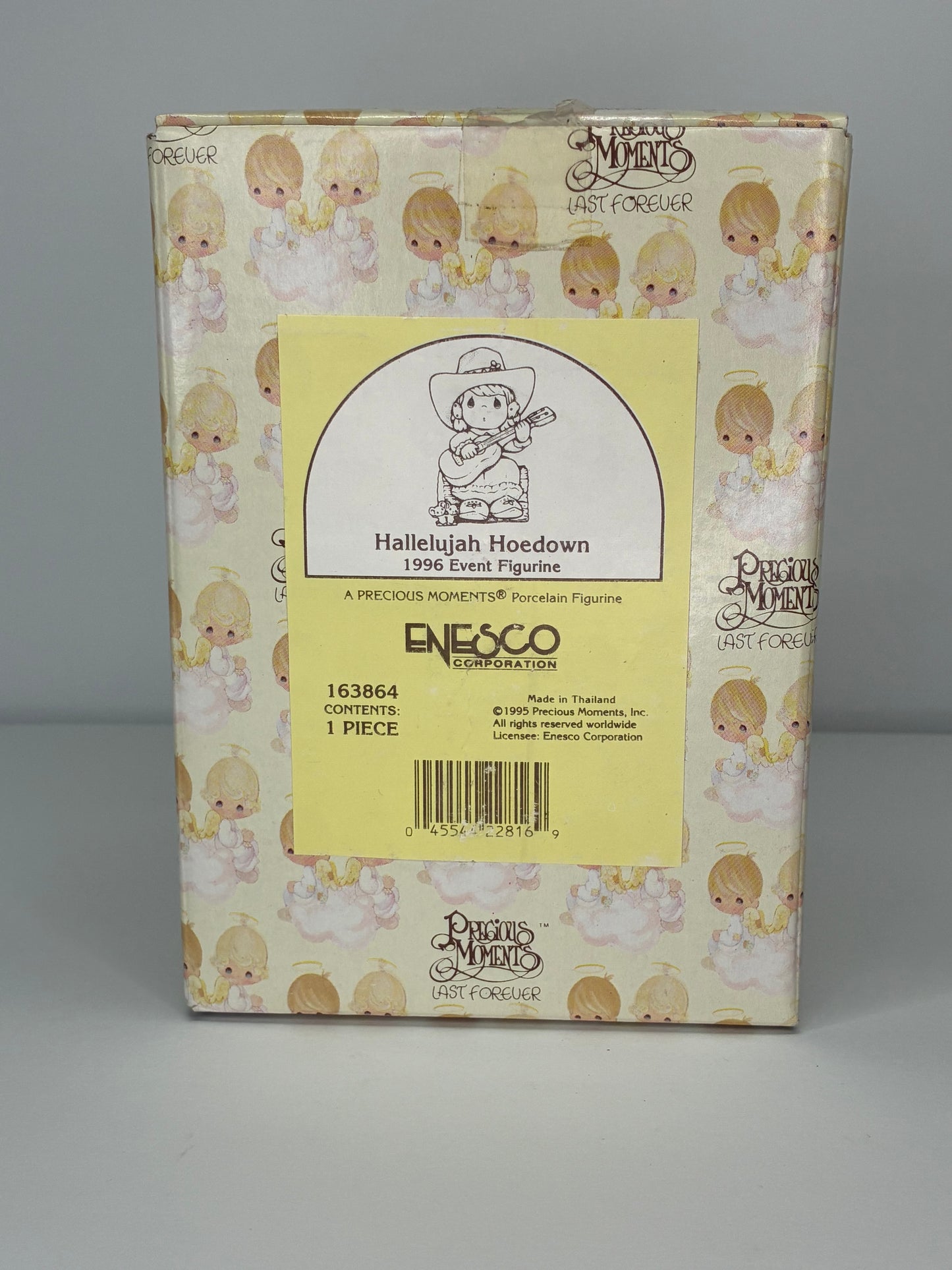 Precious Moments Vintage 1995 Hallelujah Hoedown Hand Painted Porcelain Collectible Figurine Original Box