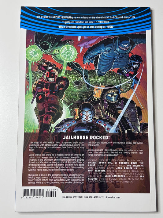 Suicide Squad Vol 3 Burning Down the House DC Comics Universe Rebirth Graphic Novel Comic Book Sept 2017
