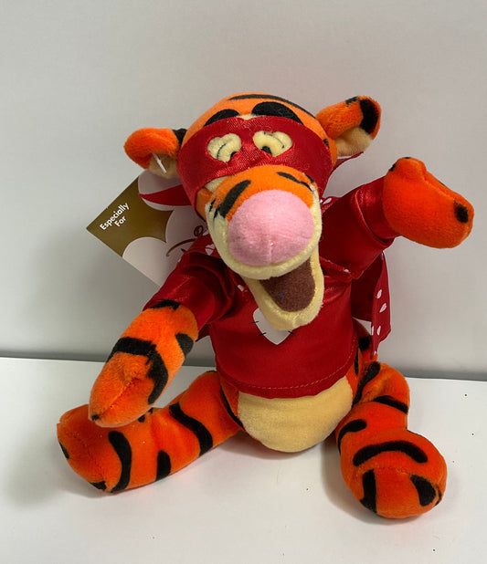 Valentine Superhero Tigger Vintage Winnie the Pooh Bear & Friends Mini Beanbag Beanie Plush Disney Collectible