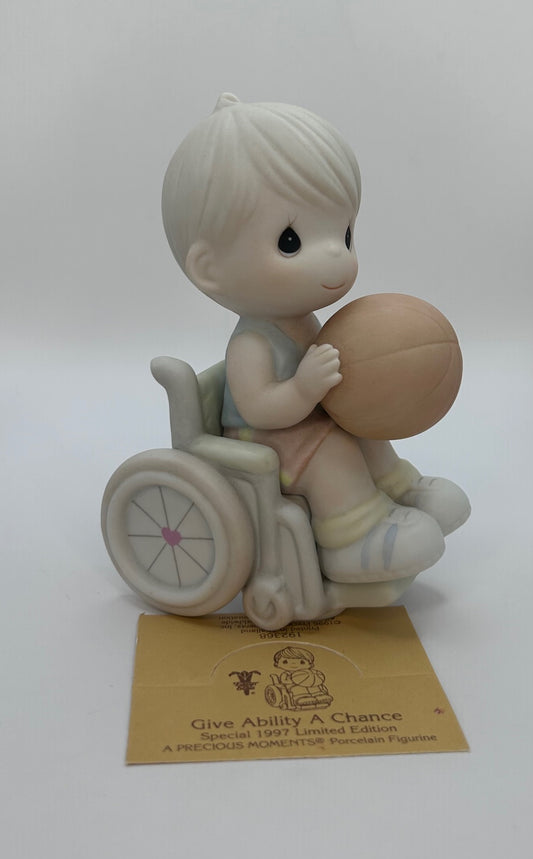 Precious Moments Vintage 1996 Special 1997 Limited Edition Give Ability a Chance Orig Box