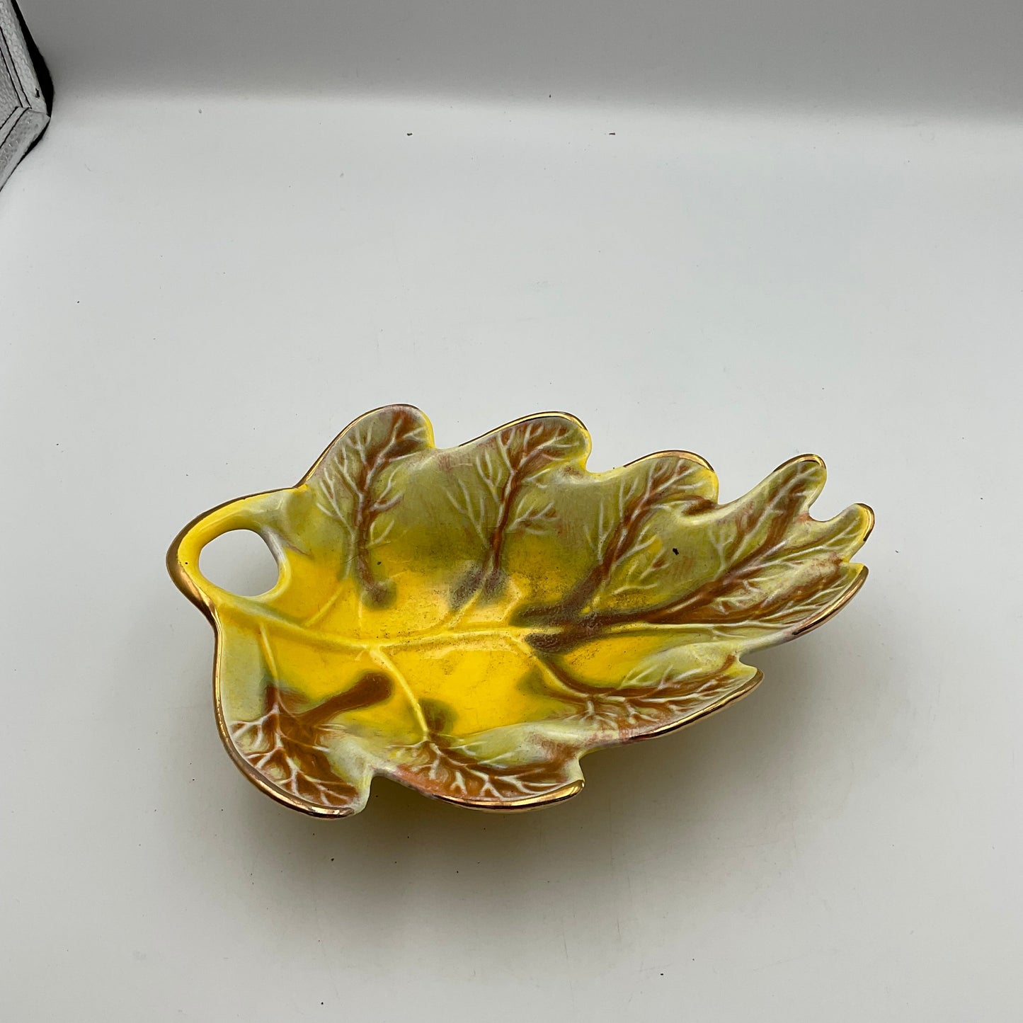 Vintage California Pottery Fall Leaf Dish USA 809