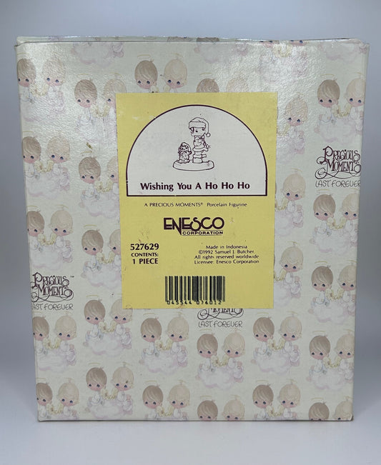 Precious Moments Vintage 1992 Wishing You a Ho Ho Ho Hand Painted Porcelain Collectible Figurine Original Box Mint