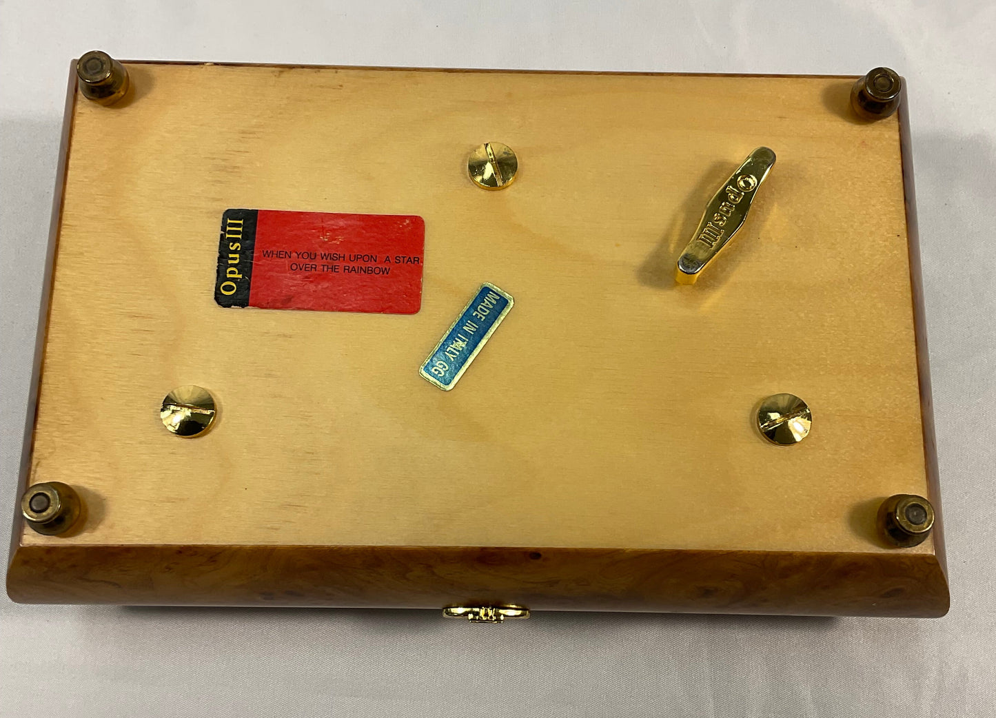 Opus III Sorrento Style 50 Note Wooden Music Box Inlay Instrument Excellent Condition