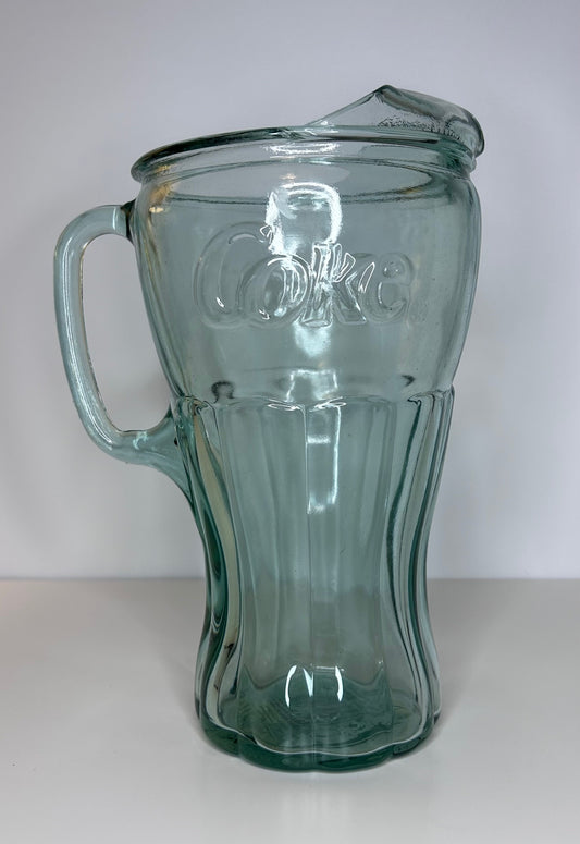 COKE Brand Vintage Coca-Cola 65 oz Georgia Green Glass Pitcher