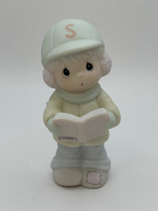 Precious Moments Vintage 1992 Sugar Town Philip Boy Carolling Figurine