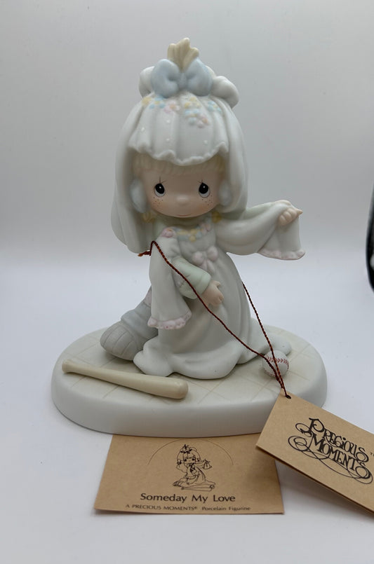 Precious Moments Vintage 1988 Someday My Love Porcelain Figurine Collectible Original Box