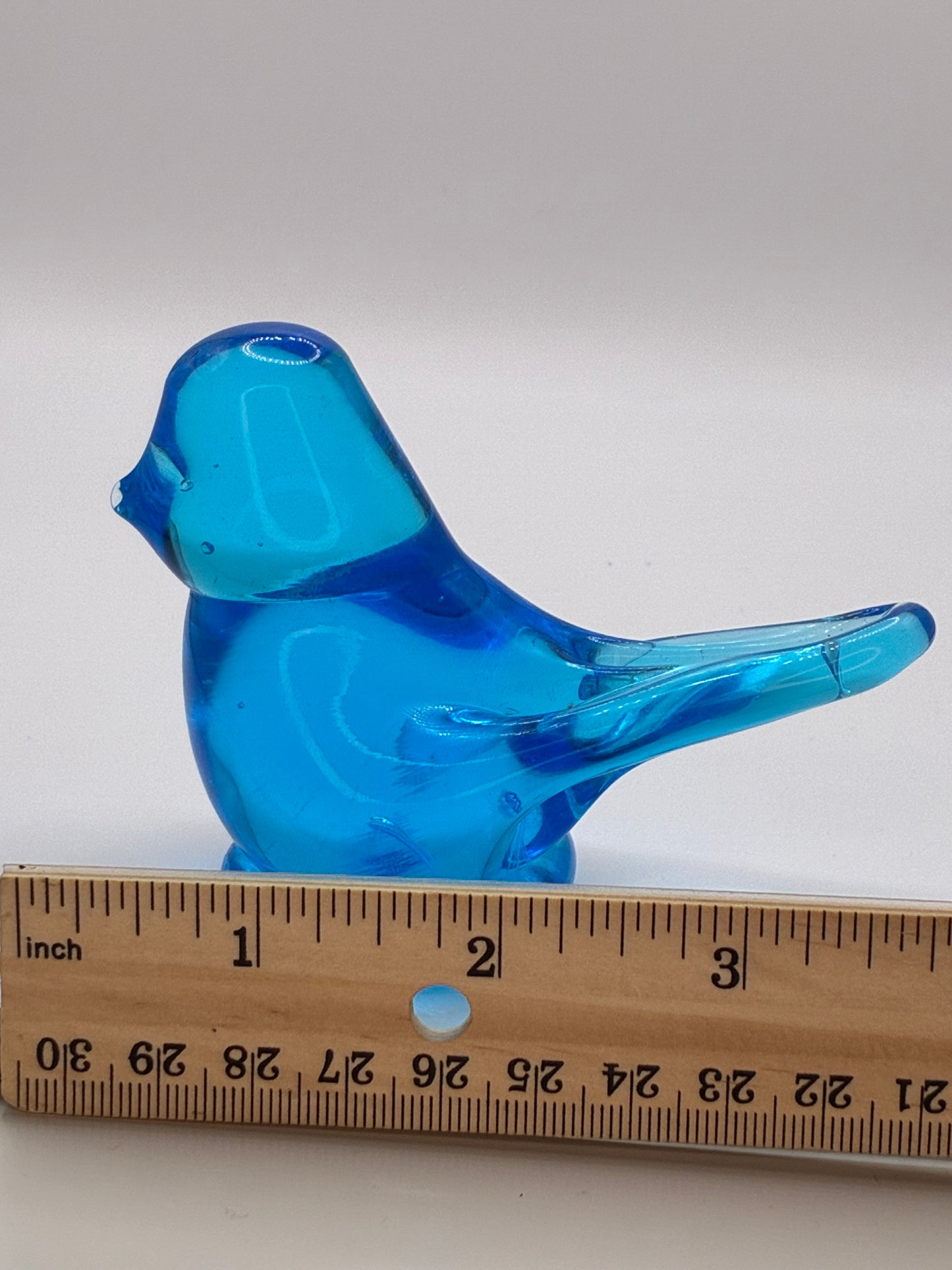 Handmade Artisan Glass "Grandma's Bluebirds" Blue Bird Figurine