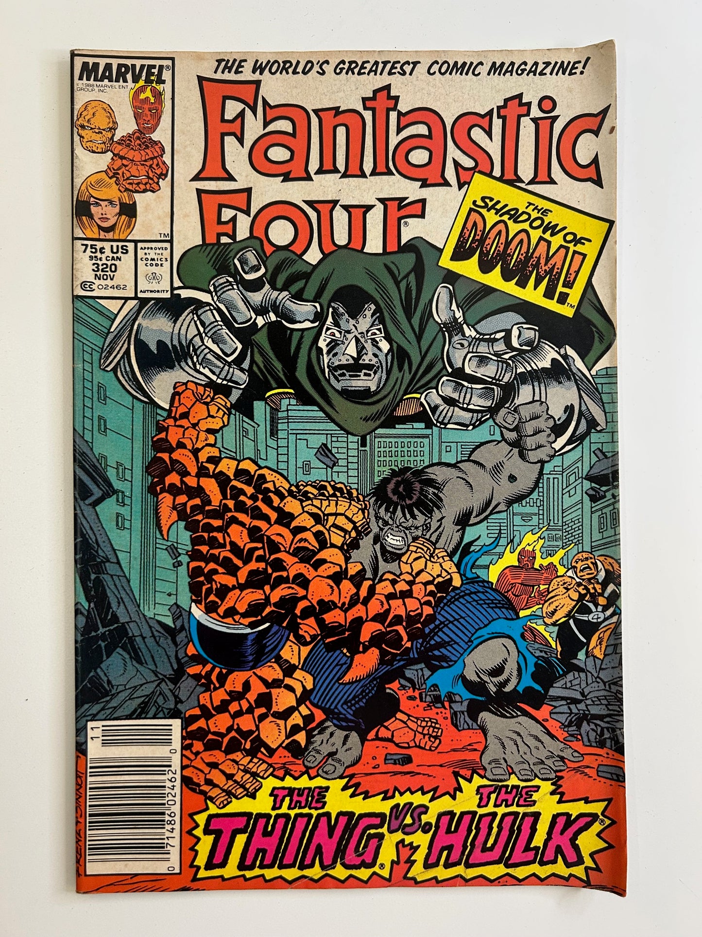 Fantastic Four #320 Shadow of DOOM Doctor Doom Hulk Thing Vintage 1988 Marvel Comic Book