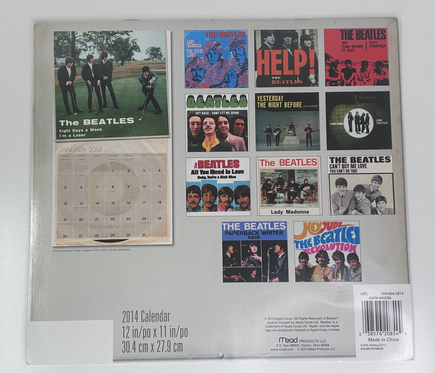 The Beatles 2014 Wall Calendar Album Art Scrapbook Pictures Photos Posters Print Collectible
