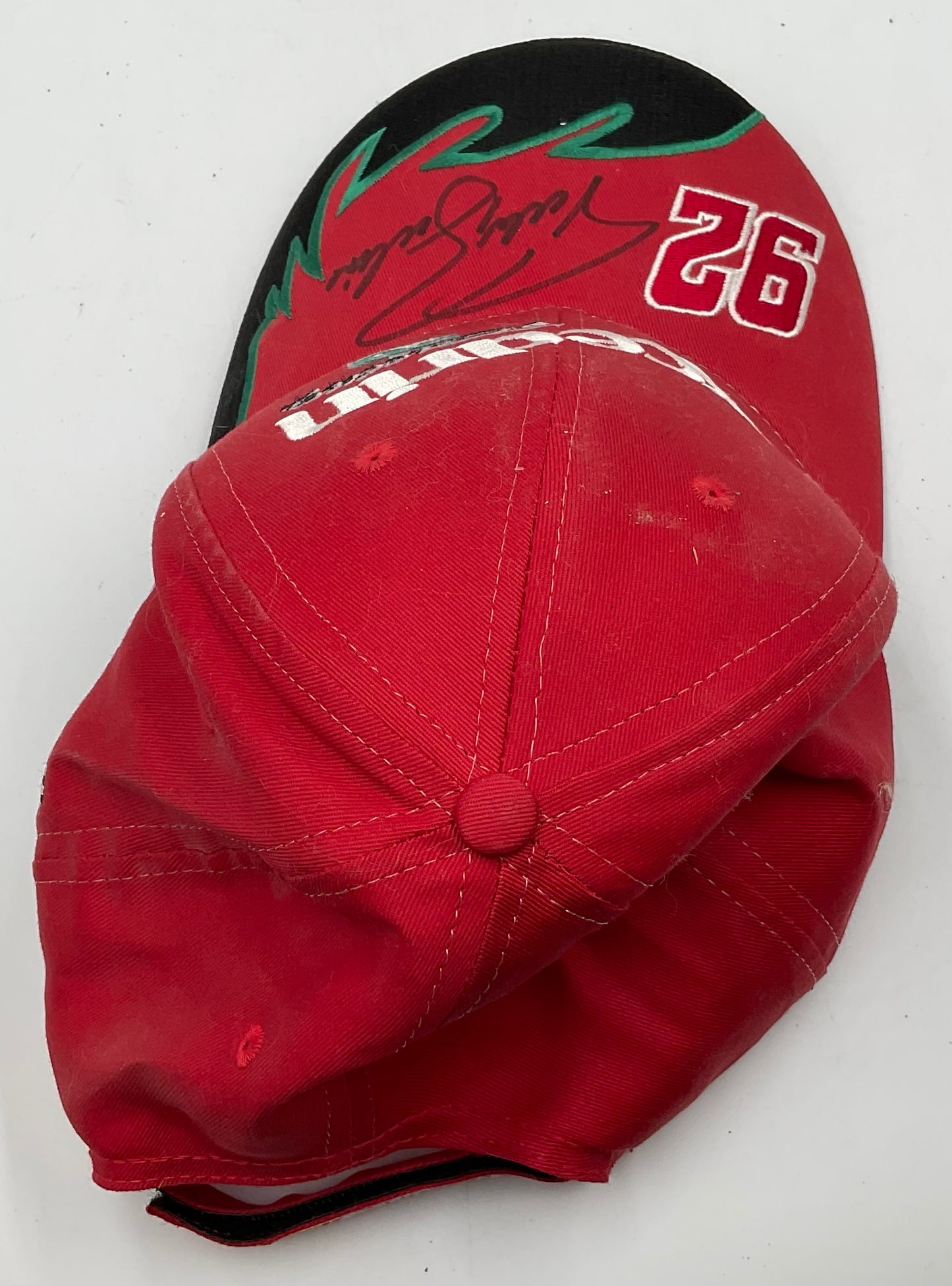 2001 Todd Bodine #92 Signed Excedrin Racing NASCAR Driver Red Hat