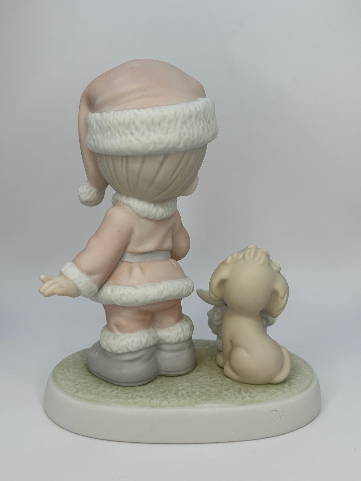 Precious Moments Vintage 1992 Wishing You a Ho Ho Ho Hand Painted Porcelain Collectible Figurine Original Box Mint