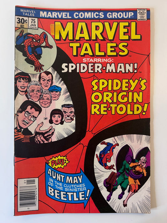Marvel Tales Spider-Man #75 Spidey's Origin Re-Told Vintage 1976 Comic Book