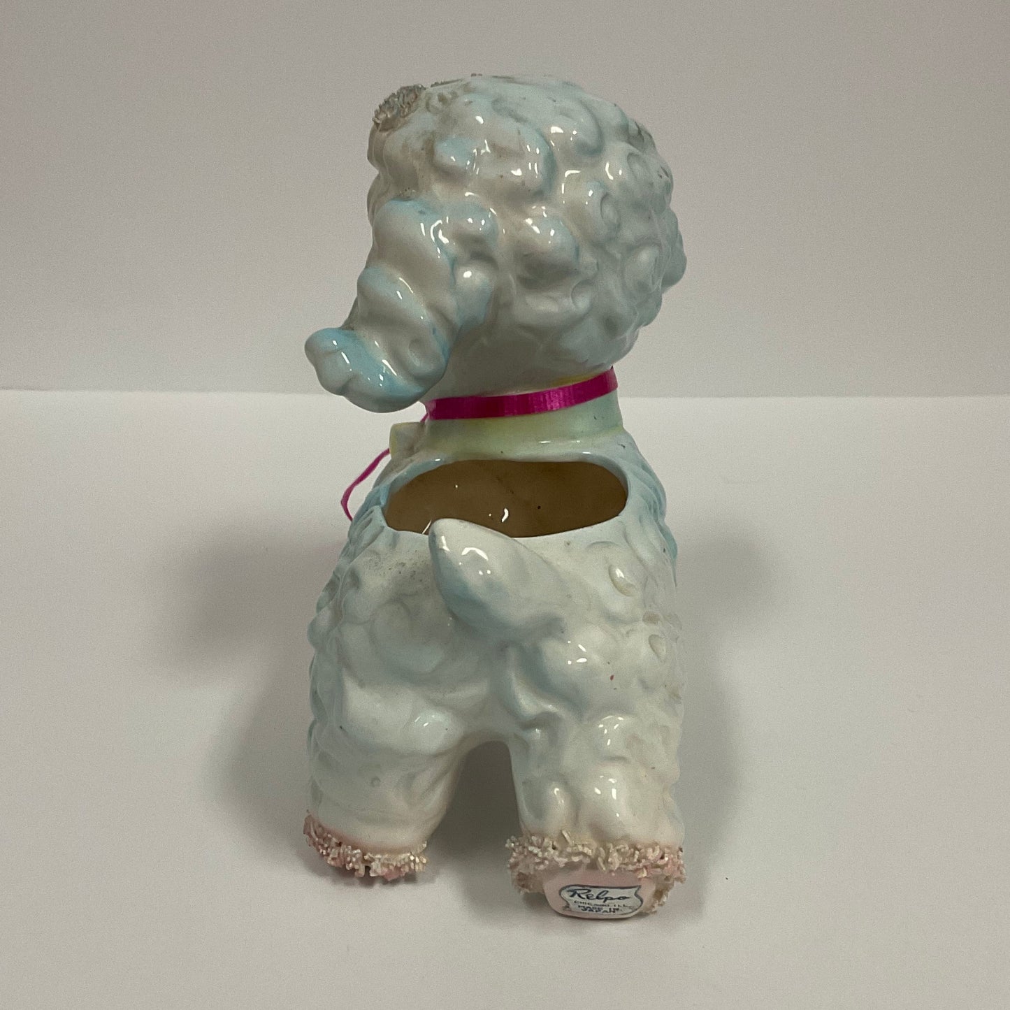 Samson Import Relpo Japan Vintage 1961 Pale Pink Ceramic Lamb Wearing Bow Tie