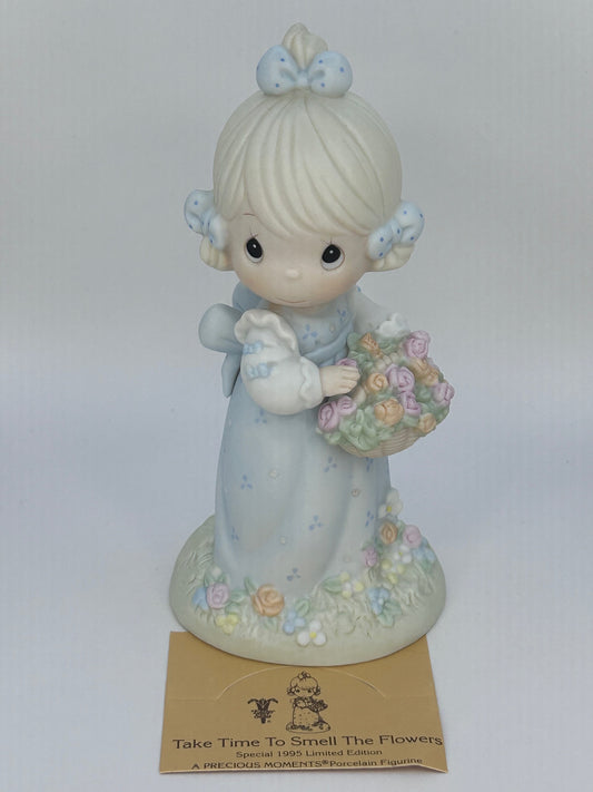 Precious Moments Vintage 1994 Take Time To Smell The Flowers Figurine Orig Box