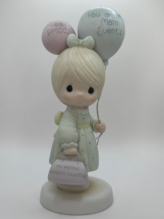 Precious Moments Vintage 1987 You Are My Main Event Hand Painted Porcelain Collectible Figurine Original Box Mint