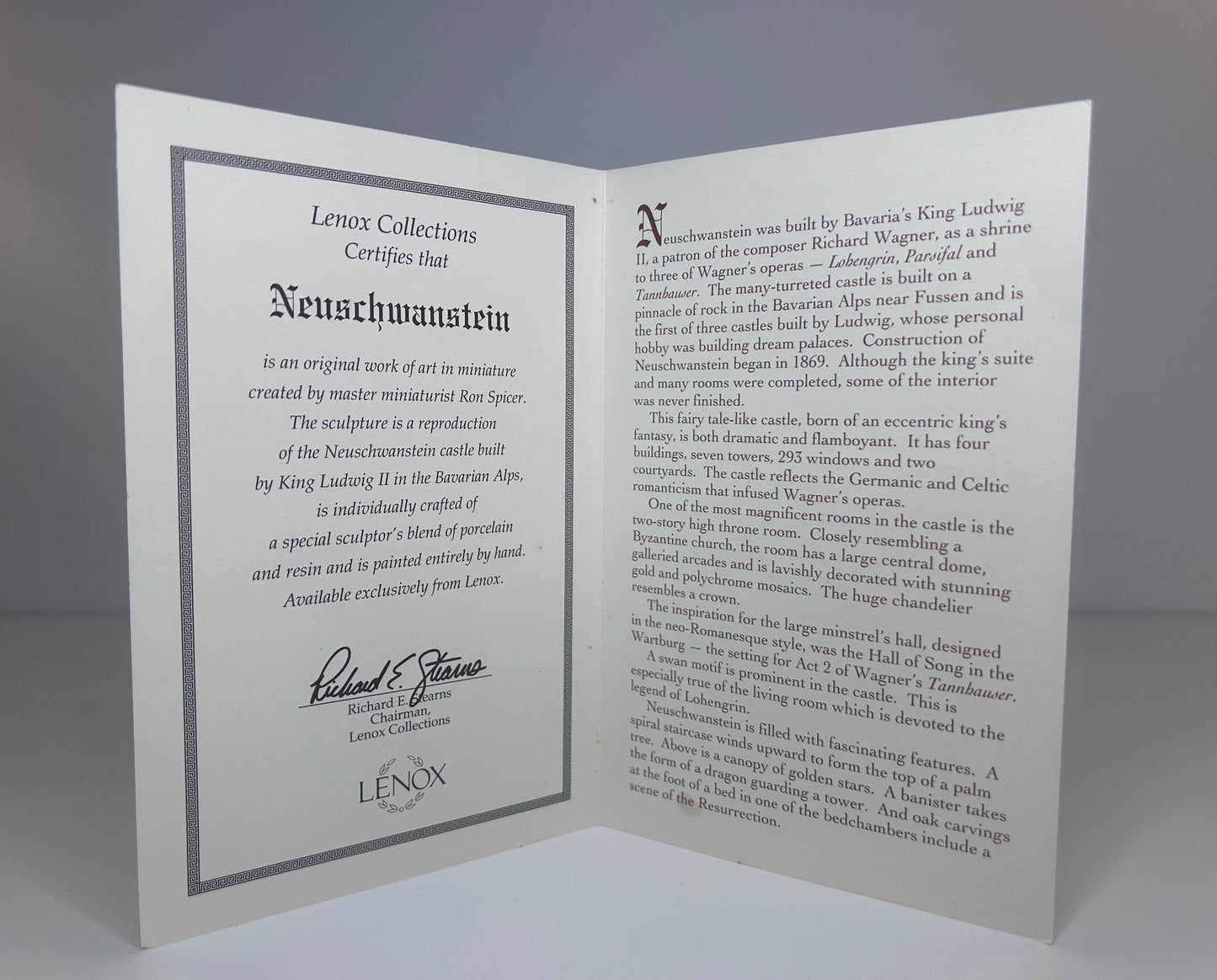 Neuschwanstein Castle Collectible Lenox Great Castles of the World Collection Original Box with COA