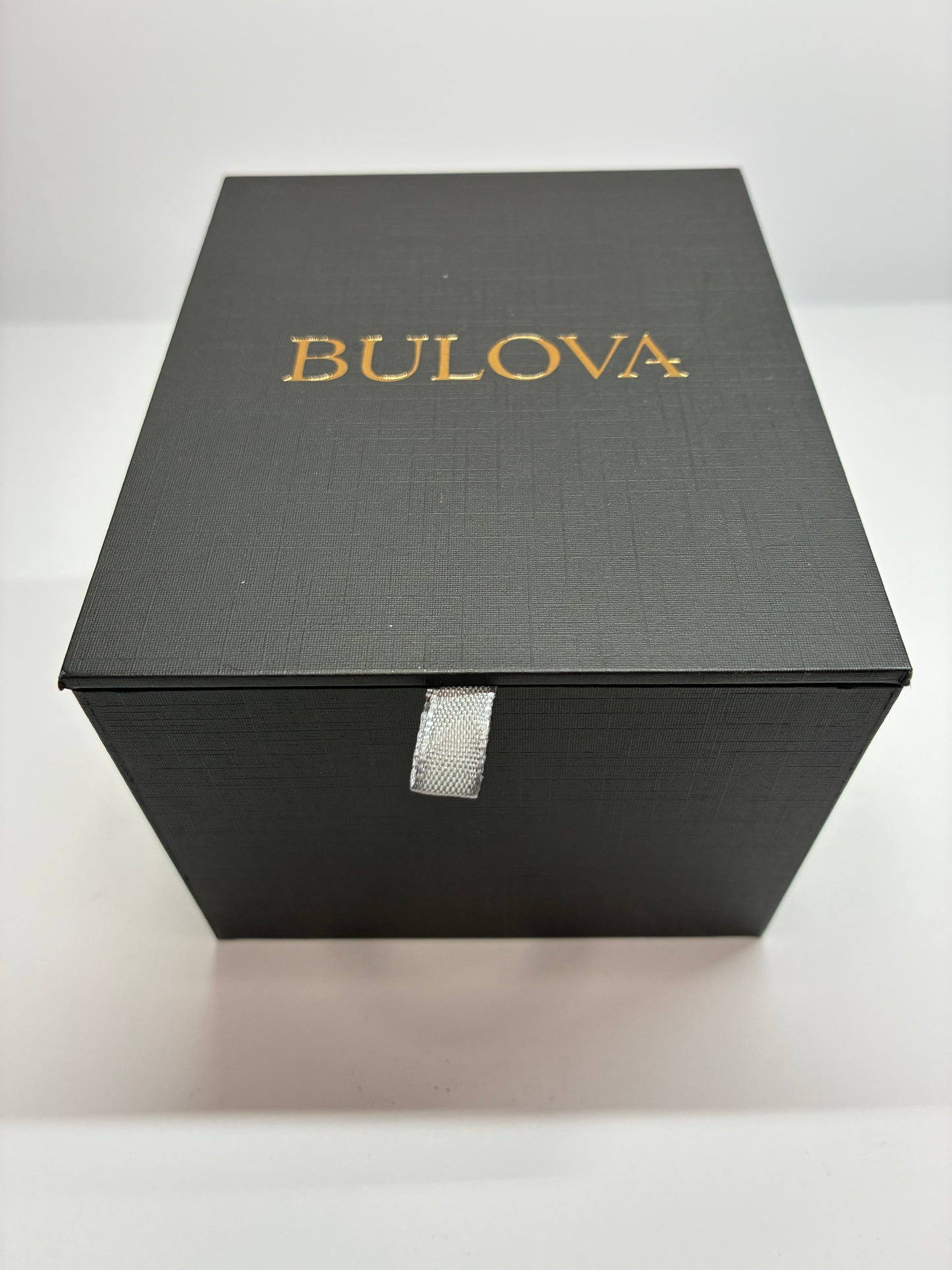 Bulova Diamond Accent Corporate Collection Women's Watch New in Original Box Gold-Tone Sunray Dial Black Leather Straps