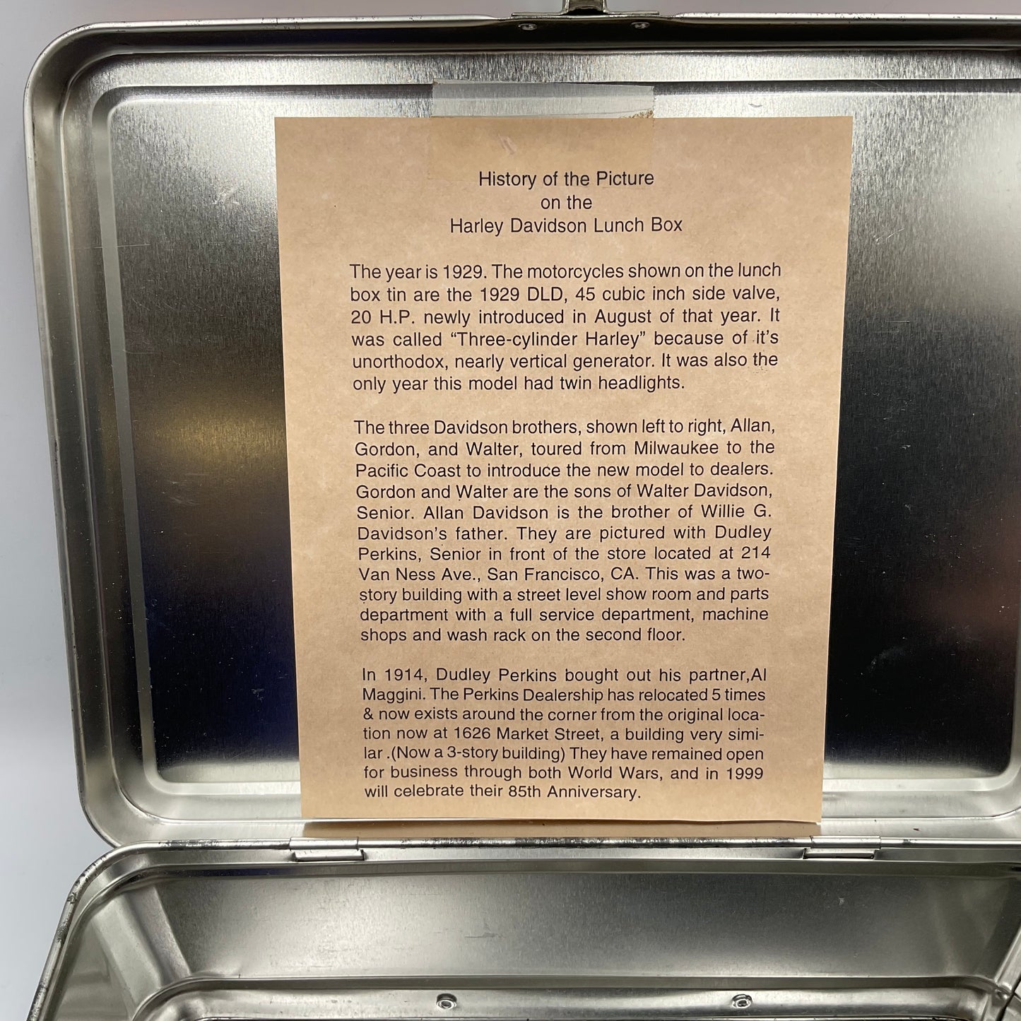 Harley Davidson Vintage Metal Lunchbox