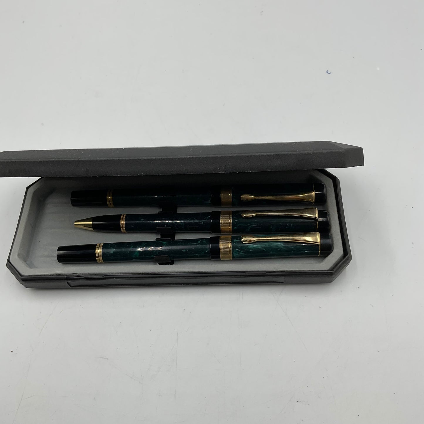 Green Marble Effect Pen Set