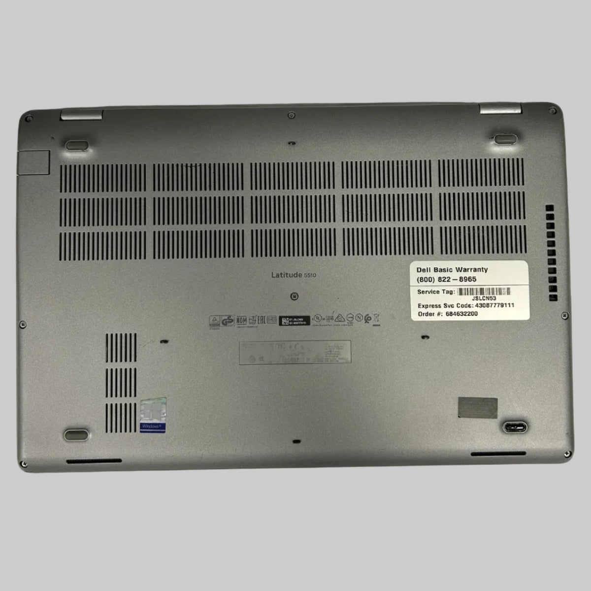 Dell Latitude 5510 15.6-inch Laptop Pre-Owned Working Condition