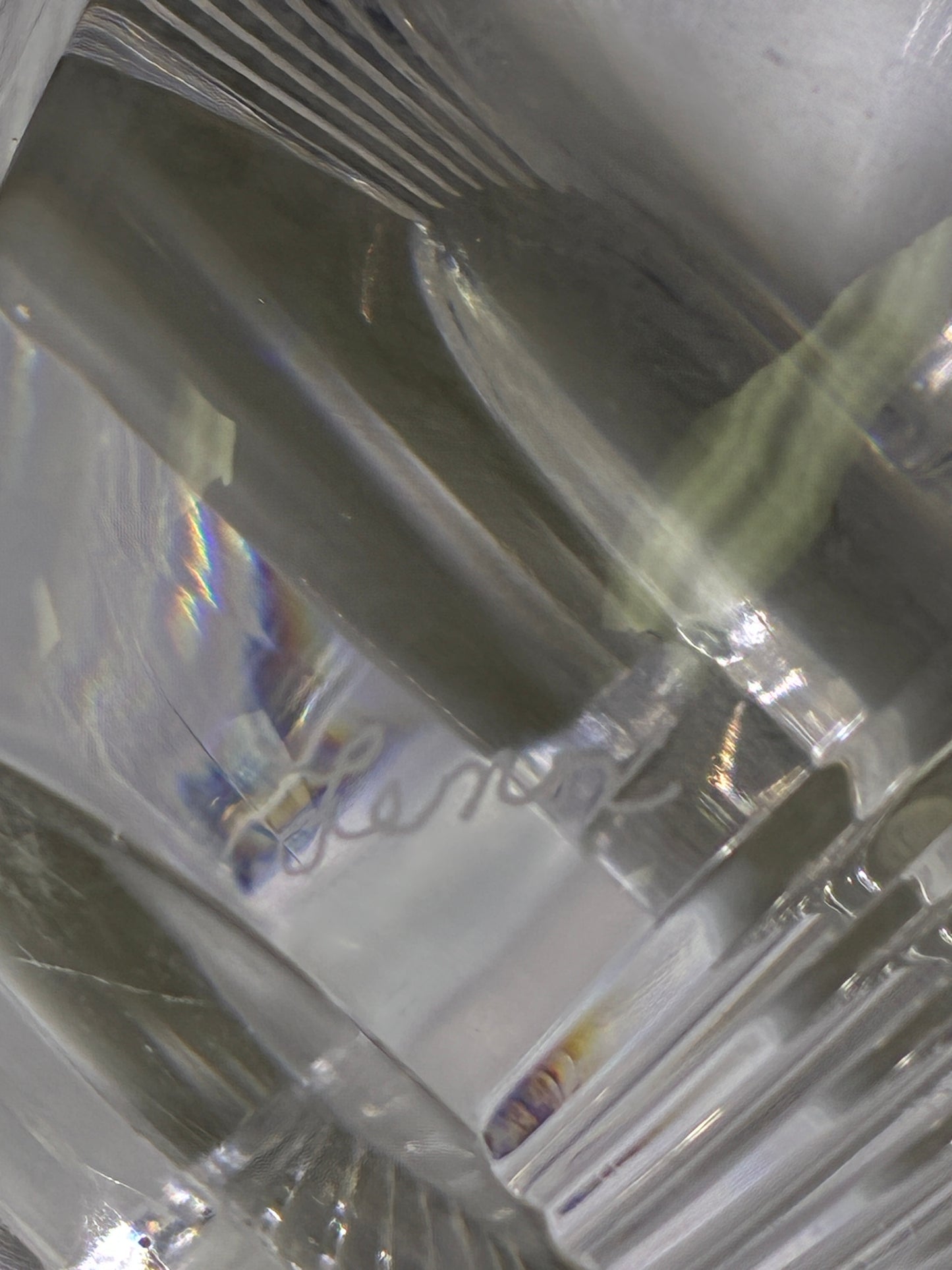 Lenox Crystal Vase Modern Contemporary Clear Ribbed Pinstripe Cut Glass Vase