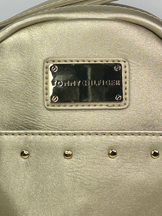 Tommy Hilfiger Gold Crossbody Mini Backpack Style Bag Handbag Purse